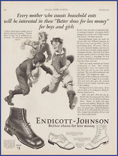 Vintage 1926 ENDICOTT JOHNSON Children's Shoes Fashion Art Décor 1920's Print Ad picture