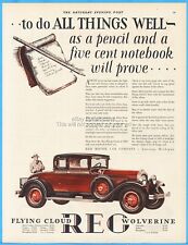 Vintage 1928 Reo Flying Cloud Sport Coupe Antique 20s Car Ad Wolverine Lansing picture