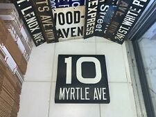 NY NYC SUBWAY ROLL SIGN BMT #10 LINE MYRTLE DOWNTOWN BROOKLYN PARK ROW MANHATTAN picture
