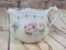 VTG B.R.C. Gladstone Creamer  Germany Thin White Green Pink Flowers Gold Accents picture