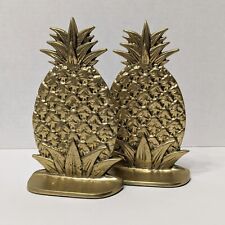 Pair Solid Brass Pineapple Bookends 7