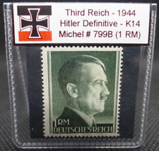 Adolf Hitler 1944 WW2 Stamp 1 Reichsmark High Value Third Reich Nazi Germany picture