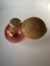 Vintage Pink Glass Perfume Bottle DeVilbiss Atomizer MCM picture