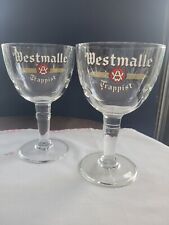 Vintage WESTMALLE beer glass, Belgium,Trappist, set of 2 goblets, excellent cond picture