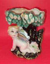 Vintage Winged Fairy Woodland Creature Planter Made in Japan Hand painted picture