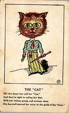 Vintage Humor Comic Postcard The Cat ~ Vicious Gossip & Envious Chats Mean Scary picture