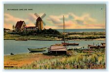 Picturesque Cape Cod Massachusetts Windmill Sailboat 1941 Vintage Postcard picture