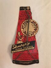 Vtg 1930-40's USA Shurgrip Metal plate Hanger ORIGINAL Country Store PACKAGING picture