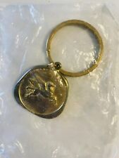 Rare Old Mobil Oil Pegasus Brass Keyring Original Wrapping picture