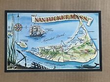 Postcard Massachusetts MA Nantucket Island Map Vintage PC picture