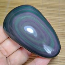 106g Rainbow Natural Obsidian Cat Eyes Quartz Crystal Polished shaped Healing picture