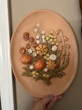 Vintage Atlantic Mold Wall Art Plaques 13x10 Ceramic Spring Wild Flower 1 picture