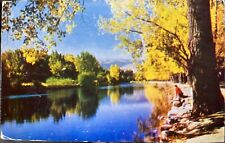 1959 Saranac Lake Autumn Vintage Postcard Adirondacks Chrome Used picture