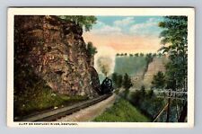 KY-Kentucky, Cliff on Kentucky River, Train, Vintage Souvenir Postcard picture