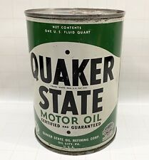 Vintage Quaker State Motor Oil 1 Quart Medium SAE 30 Can EMPTY picture