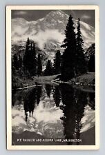 Mt. Rainier WA-Washington, Scenic Mirror Lake, Antique Vintage Souvenir Postcard picture
