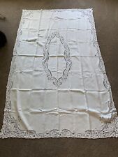 vintage Battenberg Lace Tablecloth 100% Cotton White 60” By 100” Unused picture