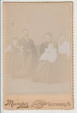 Cabinet Card A Family of 5 1890's by Mumper Studio of Baltimore St Gettysburg PA picture