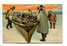 Vintage Postcard, Alaska, Launching a Whaling Boat picture
