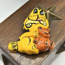 Vintage 1980s Garfield Pin Holding Teddy Bear R.O.C. Orange Cat picture
