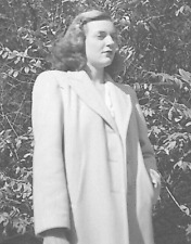 6B Photograph Profile Portrait Pretty Woman Coat 1940's Cute Lovely Lady picture