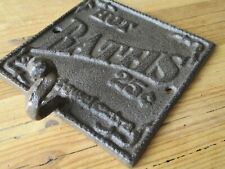 Cast Iron Hot Baths 25 Cents Towel Hook Bath Sign Rustic Brown Shabby BATHROOM picture
