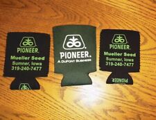 3 PIONEER Brand SEED Can Koozie Advertising Collectable Cooler Mueller Sumner IA picture