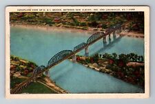New Albany IN-Indiana, Aerial Of K & I Bridge, Antique, Vintage c1946 Postcard picture