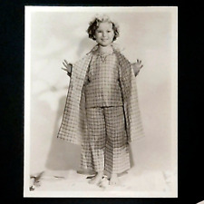 1930's Photo of Shirley Temple Wearing Checkered Gingham Pajamas & Matching Robe picture