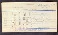 1915 1916 Clinton High School Pupil Report Card ~ Garrett Shue picture