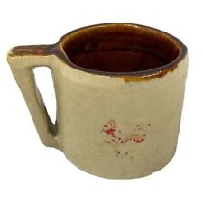 Vintage Handmade Brown Stoneware Shaving Mug  picture