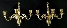 Vintage Pair Quality Brass Triple Arm Candle Scones Japan 9x10.5x5.7 Inches GOOD picture