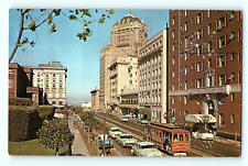 Nob Hill San Francisco Huntington Hotel Trolley Car Downtown Postcard E8 picture