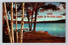 IA-Iowa, Home Of 96 State Lakes, Vintage Postcard picture