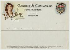 RARE Orig ca 1910s Virginia Dare Wine Advertising Billhead Color Lithograph  picture