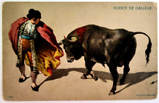 Bull & Matador Postcard Vintage Series 5376 Suerte De Gallear 1909 Bullfight picture