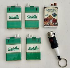 Lot Of 6 Vintage Advertising Lighters Salem Pack Camel Pack Magna Spark Plug picture