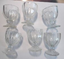 VTG  Set 6 Dominion Glass of Canada Depression Glass Pedestal Egg Cups, 2.5x2in picture
