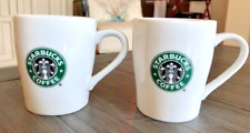 Set Of 2 - STARBUCKS Coffee Mug Cup Mermaid Logo 8 oz. White - 2007 picture