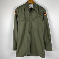 VTG 1980's German Army Military Uniform Mens Shirt Top SCHWARZ GMBH PASSAU Green picture