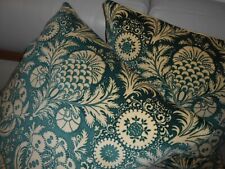 Scalamandre pillows printed cut velvet Villa Louis Persian Thistle new PAIR picture