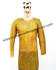 Brass Chainmail 9mm Flat Ring With Washer Dome Riveted Chainmail Hauberk Armor picture