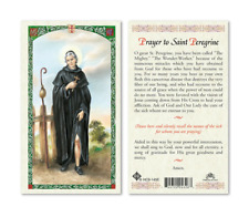 Laminated St. Peregrine Holy Prayer Card Catholic Patron Saint of Cancer picture