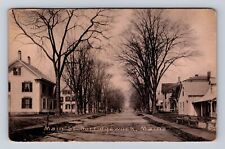 Norridgewock ME-Maine, Main Street Residences, Antique Vintage c1909 Postcard picture