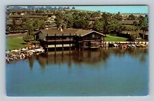 Aerial Lake San Marcos Frolander's Dining Antique Vintage California Postcard picture