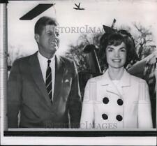 1961 Wire Photo President and Mrs. Kennedy at the White House lawn - spw03099 picture