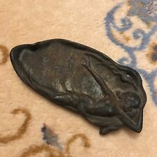 Antique Sea Nymph Mermaid Nude Woman Bronzed Trinket Dish/Pin Tray Art Nouveau picture