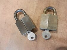 2 Vintage Yale Brass Pad Locks w/ Keys USA picture