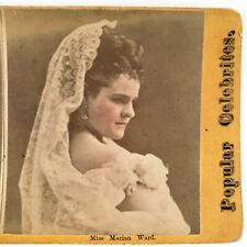 Victorian Actress Marian Ward Stereoview c1870 Tinted Lady Celebrity Woman A2539 picture