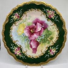 Vintage Coronet Limoges Scalloped Fully Hand Painted Decorative Plate picture